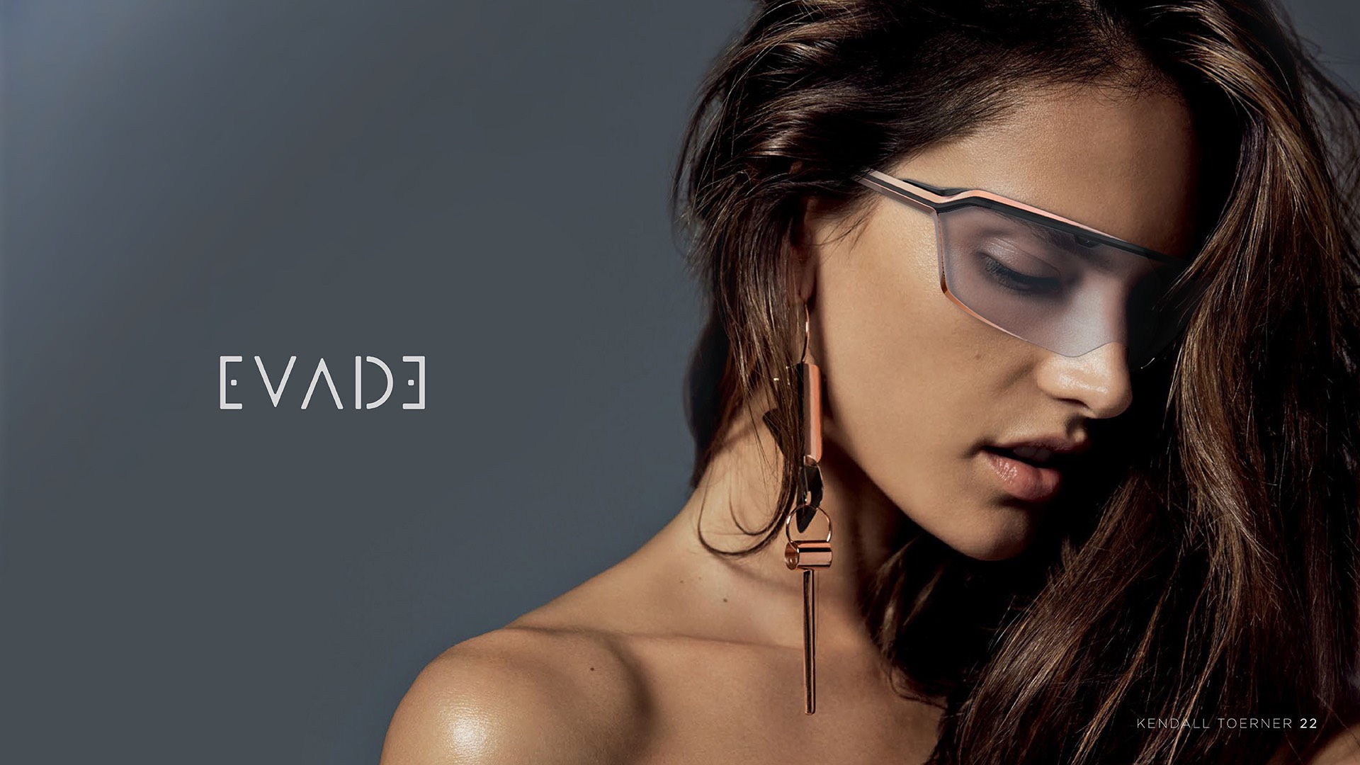 Evade wearable display concept shown in a premium editorial product composition
