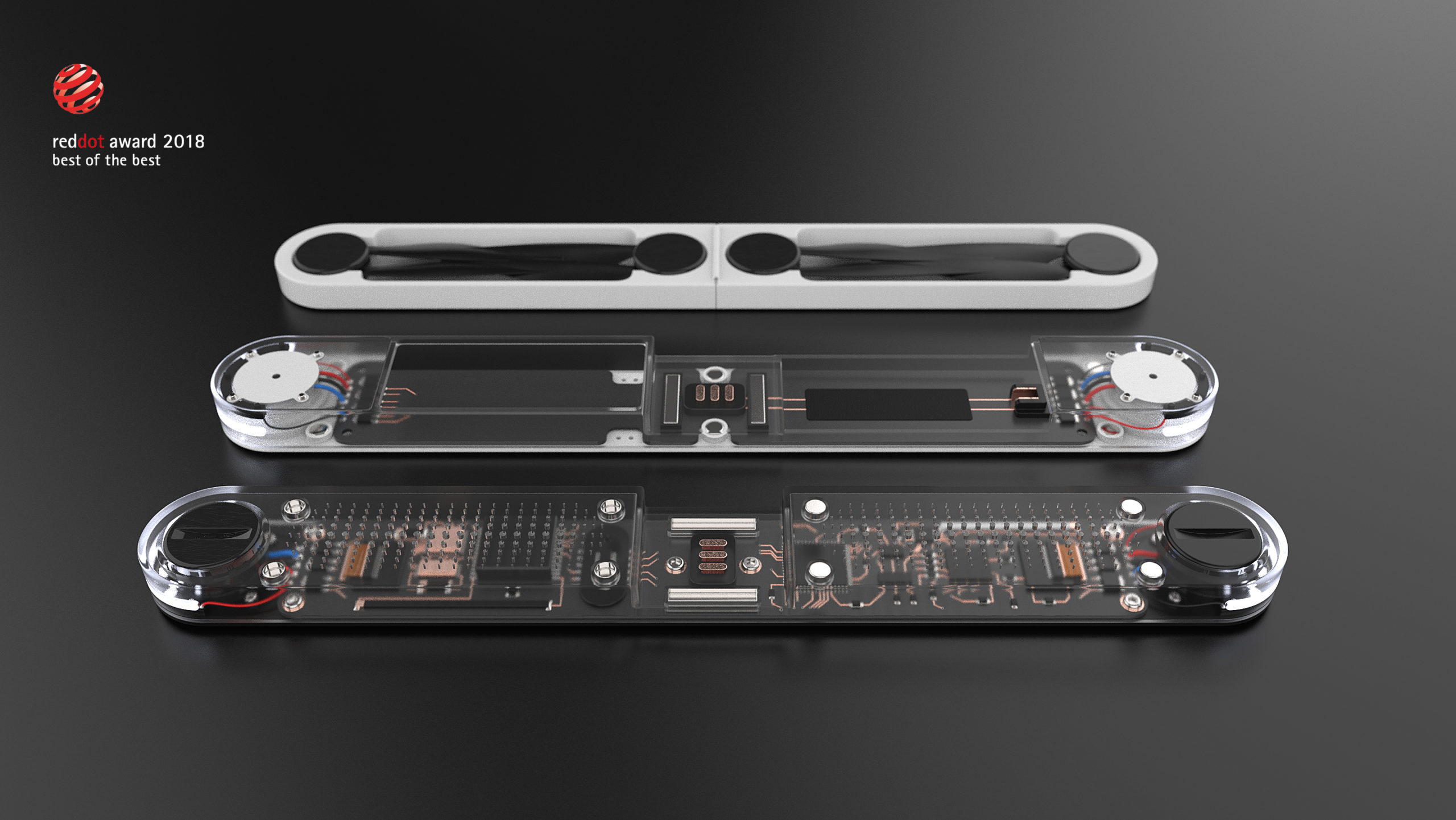 Xenon compact drone shown as a resolved exploded hardware architecture